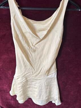 Wild Fable Yellow Satin Cowl Neck Asymmetrical Peplum dress 
C1